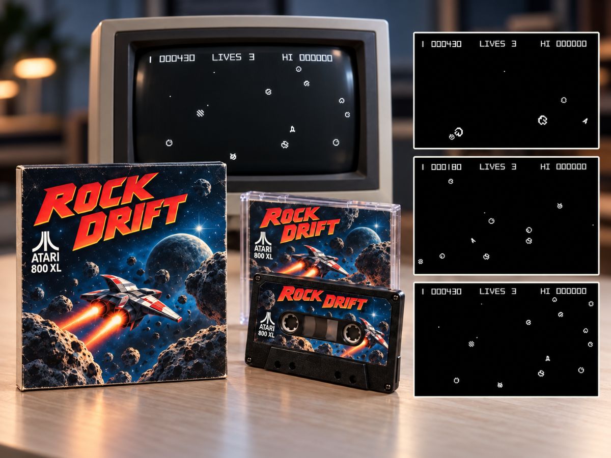 Rock Drift (Asteroids Game Remake) | ATARI 800 XL
